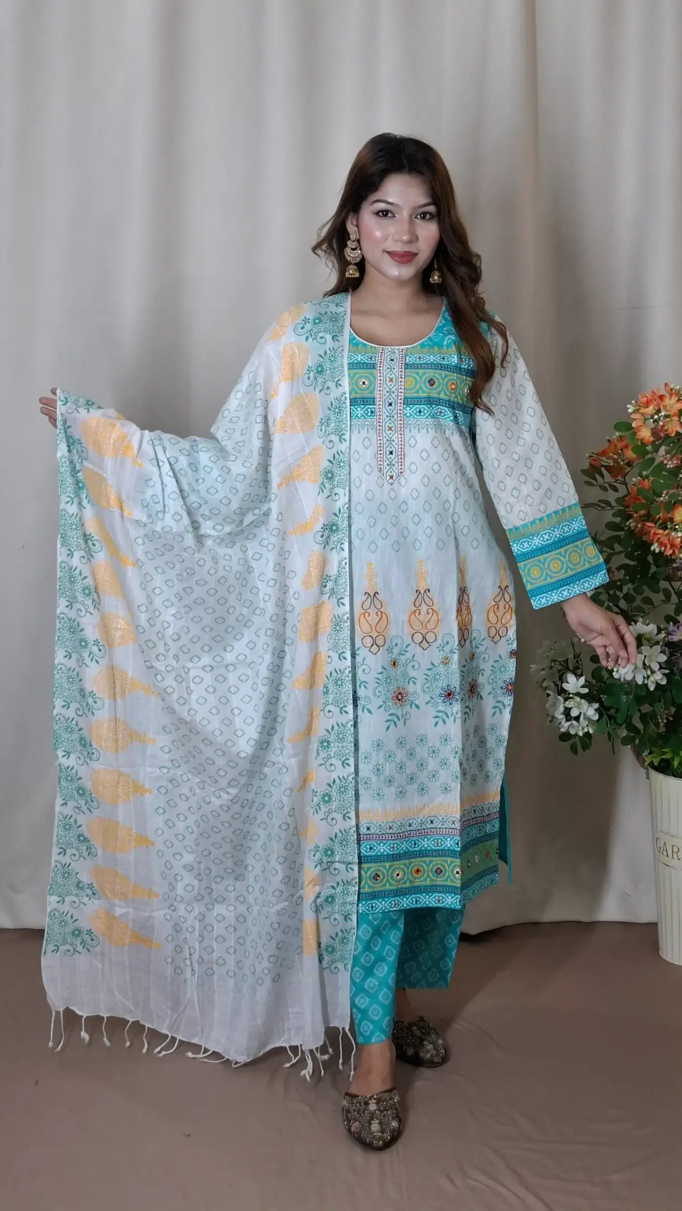 Aarong Cotton Three-Piece (BO-026) — Multicolour
