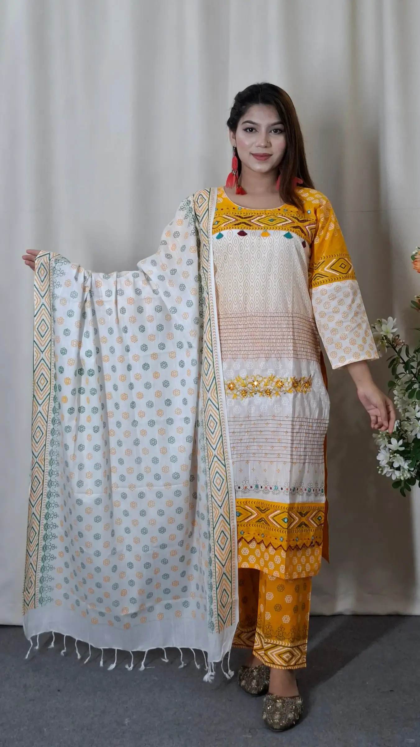 Aarong Cotton Three-Piece (BO-002) — Lavender