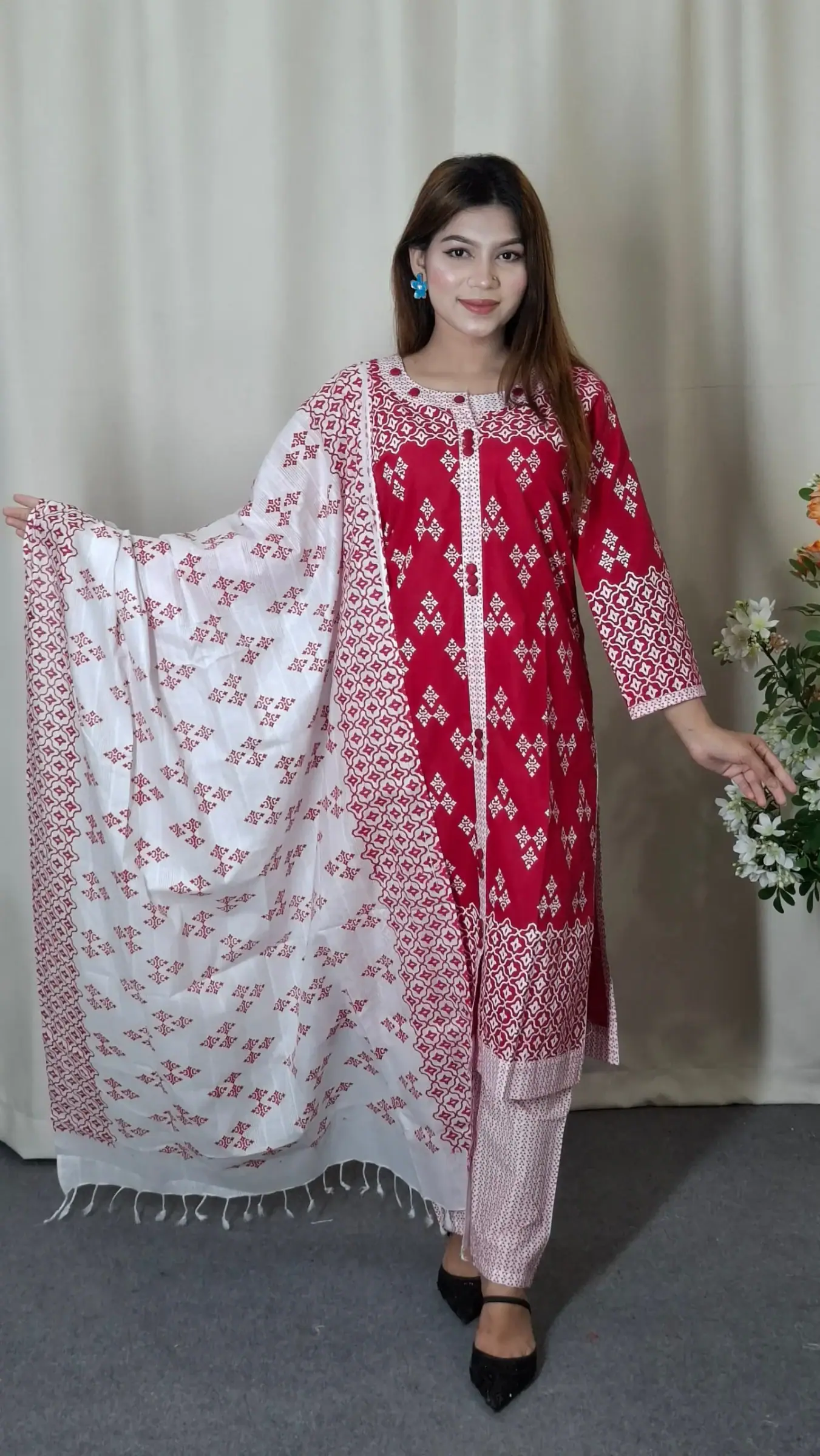 Aarong Cotton Three-Piece (BO-016) — Multicolour
